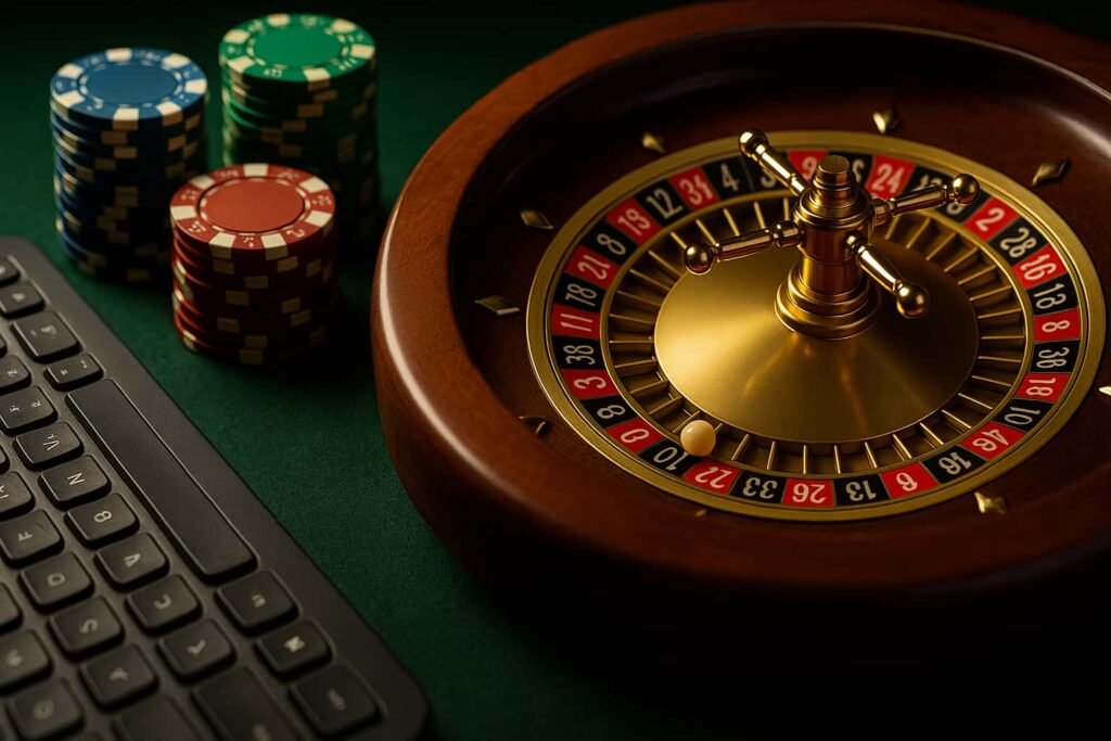 Online roulette tafel met inzetmogelijkheden