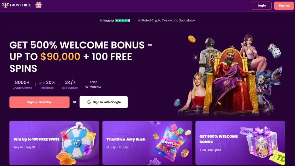 TrustDice crypto casino bonus