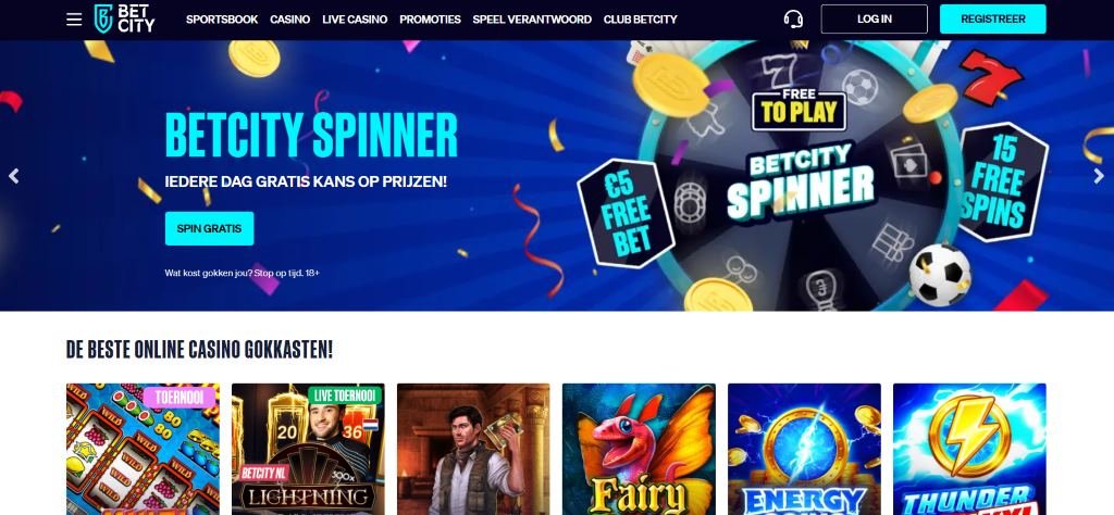 BetCity betalingsmethoden - de homepage met promoties en gokkasten