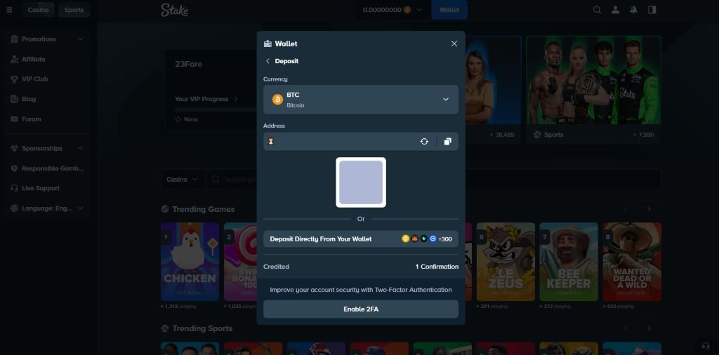 Stake Betaalopties voor Stortingen