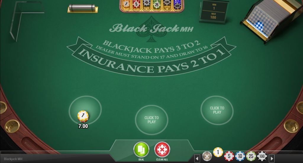 Online blackjack tafel voor Royal Match scenario