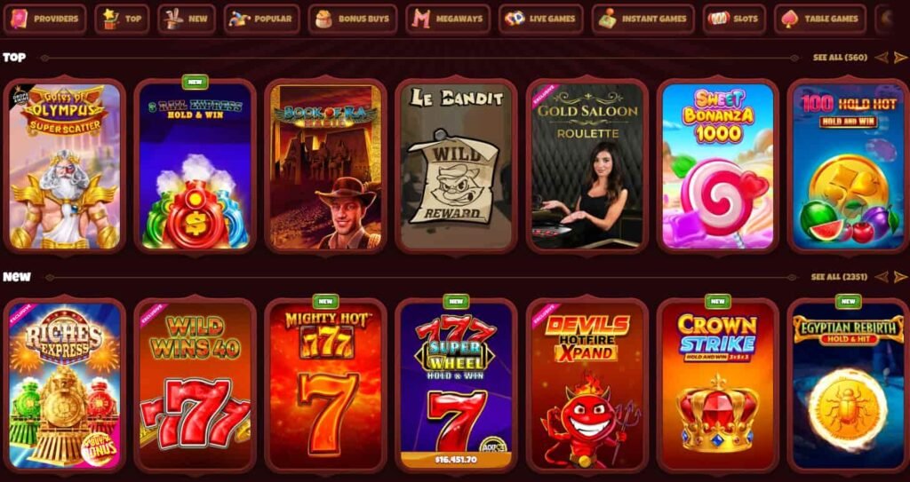 Spelaanbod bij Magius Casino