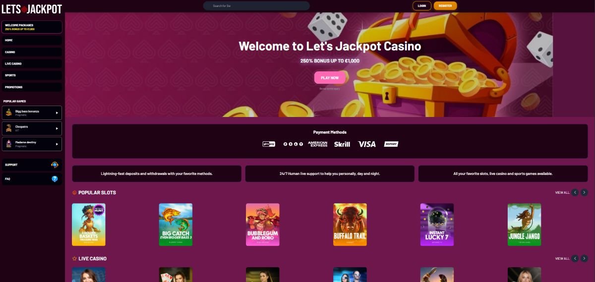 Let’s Jackpot Casino Homepage